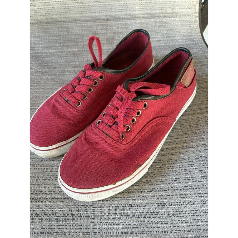 Levi’s Men’s Red Canvas Sneakers Low-Top Lace-Up Shoes Size 7.5 US